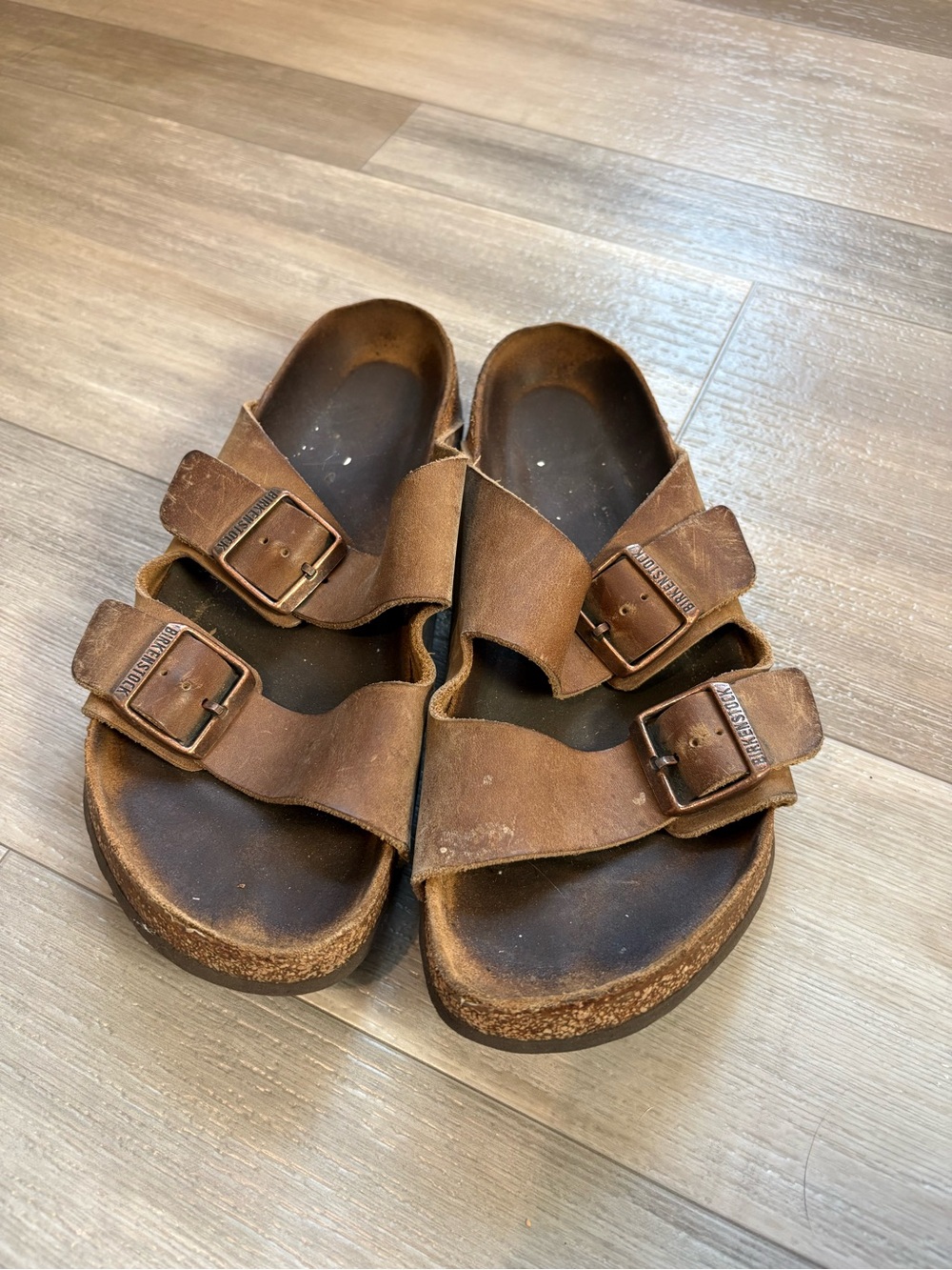 Birkenstock Brown Two-Strap Leather Sandals - Picture 3 of 5